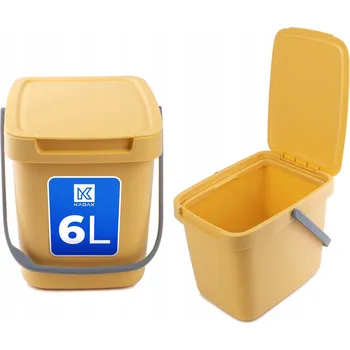 Odpadkový koš KADAX ODPADKOVÝ KOŠ NÁDOBA NA ODPAD 6L KYBLÍK NA TŘÍDĚNÍ S UCHEM