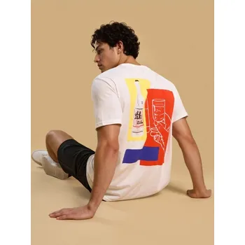 Dámské spodní prádlo Sinsay - Bavlněná košilka s potiskem - krémová - 387HL-01X - 387HL-01X-2XL