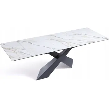 Jídelní stůl Rozkládací obdélníkový jídelní stůl keramický 160(240)x90cm Chiavari Šedý