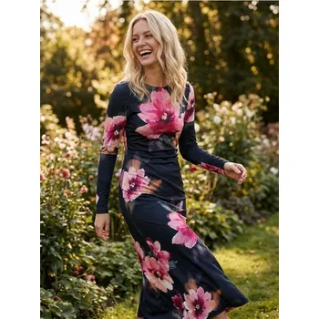 Dámské šaty Sinsay - Bavlněné maxi šaty s květinovým vzorem - vícebarevná - 259GY-MLC - 259GY-MLC-M