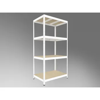 Dílenský regál Regál do garáže Biedrax 50 x 120 x 180 cm, bílý, 4 police OSB 10 mm, nosnost 200 kg na polici