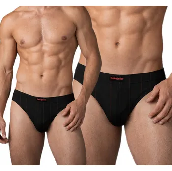 2x pohodlné pánské SLIPY Atlantic sportovní slipy z bavlny EEP-006 M černé