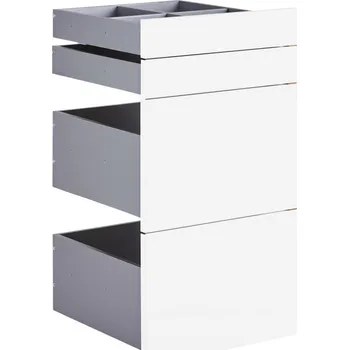 Šatní skříň Sada Zásuvek Unit, vysoce lesklá bílá, 45,3 cm, 83 cm, 47 cm