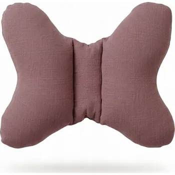 Polštář Polštář Motýlek Antivibrační Pro Děti Do Kočárku Mušelín A'la Len Růžová