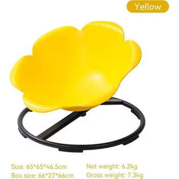 Dětské hřiště Dětská otočná a balanční židle – VELKÁ Květina žlutá