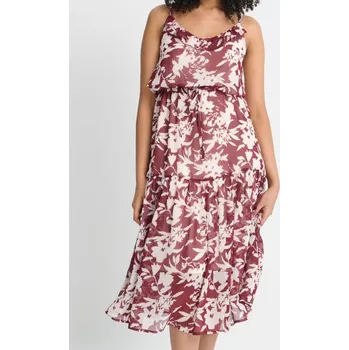 Dámské šaty Sinsay - Midi šaty na ramínkách s květinovým vzorem - vícebarevná - 648FI-MLC - 648FI-MLC-L