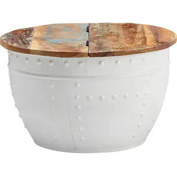 Konferenční stolek Konferenční stolek Wohnling mangové dřevo, hnědá, bílá, 60 cm, 36 cm, 60 cm