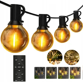 Venkovní osvětlení LED SVĚTELNÝ ŘETĚZ ZAHRADNÍ OSVĚTLENÍ 20m 37X ŽÁROVKY VENKOVNÍ