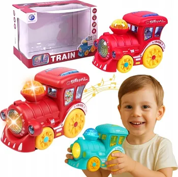 Vláček a vláčkodráha VELKÁ LOKOMOTIVA 1 9 CM VLÁČEK VLAK NA BATERIOVÝ POHON INTERAKTIVNÍ SVĚTLO ZVUK