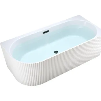 Vana BPS-koupelny Volně stojící rohová akrylátová vana HYD-RIO504D pravá 170x75 bílá, odtokový komplet černý