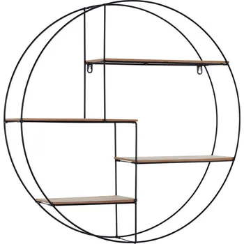 police Nástěnný Regál ROM 1, černá, barvy pinie, 70 cm, 70 cm, 15 cm