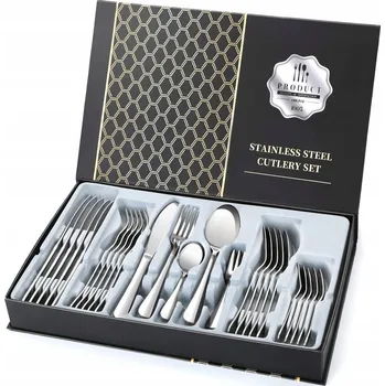 Příbor ZESTAW SZTUĆCÓW pro 6 osob, 30 kusů, zrcadlově ZRCADLO + KRABIČKA