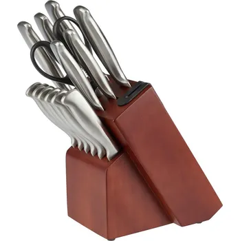 Kuchyňský nůž Blok na nože Suzie, hnědá, barvy nerez oceli