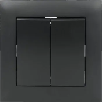 vypínač Dvojitý vypínač lustrový s rámečkem černý série NEXT