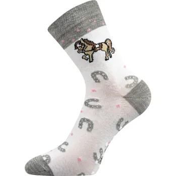 Fuski Boma Voxx Dívčí ponožky s protiskluzem bílá koník