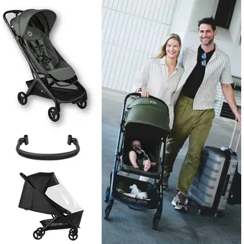 Přeprava dětí BUGABOO Butterfly 2 Black/Forest Green + madlo a pláštěnka