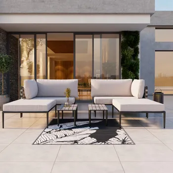 Zahradní sestava Terasová Sedací Souprava Enja, světle šedá, 104 cm, 60 cm, 70 cm