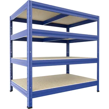 Dílenský regál Regál do technické místnosti Biedrax 45 x 60 x 120 cm, modrý, 4 police OSB 10 mm, nosnost 200 kg na polici