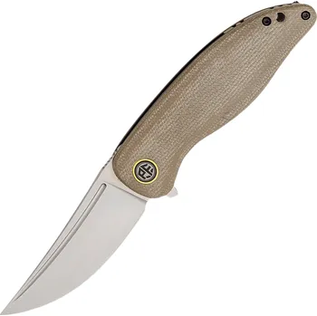 lovecký nůž Petrified Fish PFP06KAMS Simum kapesní nůž 8,9 cm, Satin, khaki, Micarta