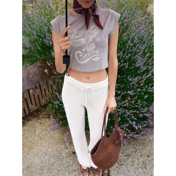 Sinsay - Bavlněný crop top s&nbsp;potiskem - šedá - XW224-09X - XW224-09X-XXS