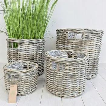 Obraz Sada ratanových košů Hortia od Solani Home, plný ratan Kubu Grey