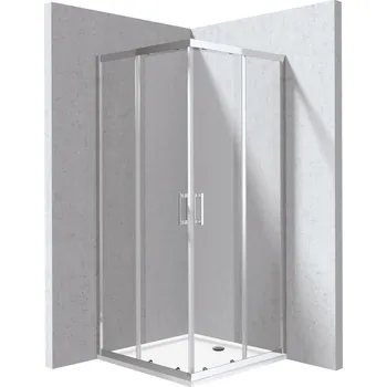 Deante Čtvercový sprchový kout Funkia Evo 90x90 cm - KYCP0099P, chrom + sprchová vanička bílá