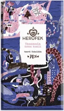 Čokoláda Herůfek - tmavá 70% Tanzania Kokoa Kamili BIO, 50 g