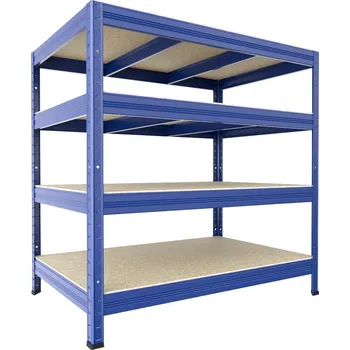 Dílenský regál Regál do technické místnosti Biedrax 60 x 120 x 90 cm, modrý, 4 police OSB 10 mm, nosnost 200 kg na polici