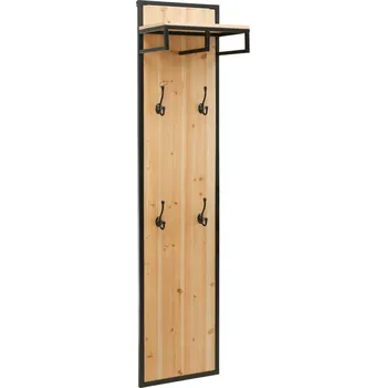 Věšák Šatní panel Vittoria, přírodní barvy, černá, 40 cm, 170 cm, 27 cm