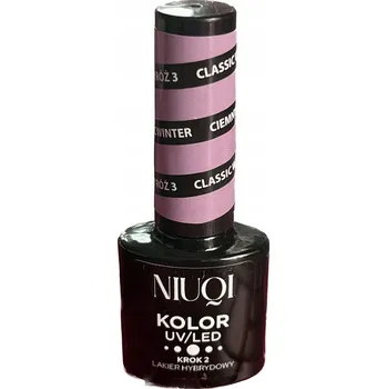 Lak na nehty NIUQI Hybridní lak 5ml UV/LED Classic winter, tmavě růžová 3