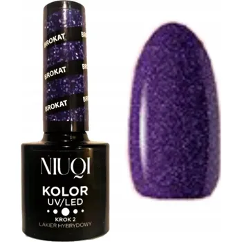 Lak na nehty NIUQI HYBRIDNÍ LAK NA NEHTY UV/LED BROKÁTOVÝ FIALOVÝ 4