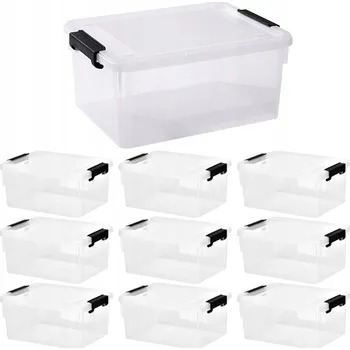 Úložný box 10X ÚLOŽNÝ BOX S VÍKEM HOME BOX 1L UNIVERZÁLNÍ ORGANIZÉR