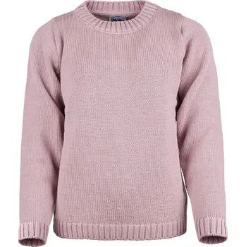 Dívčí mikina Vlnka Dámský Supersoft Merino svetr s kulatým výstřihem růžová velikost oblečení S