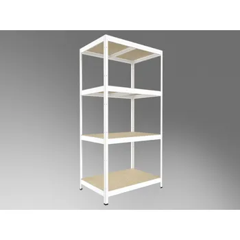 Dílenský regál Regál do spíže Biedrax 50 x 60 x 180 cm, bílý, 4 police OSB 10 mm, nosnost 200 kg na polici