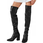 DStreet dámské kozačky nad koleno na sloupku, velikost 37