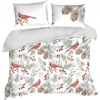 Povlečení Vánoční Povlečení 200x220 WILLOW bílá+červená Eurofirany Designové