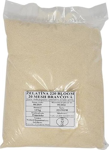 Želatina v prášku 220 bloom, 1 kg
