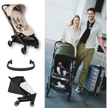 Přeprava dětí BUGABOO Butterfly 2 Black/Desert Taupe + madlo a pláštěnka
