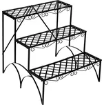 TecTake GmbH 401711 květinové schody, 3 schody hranaté - černá