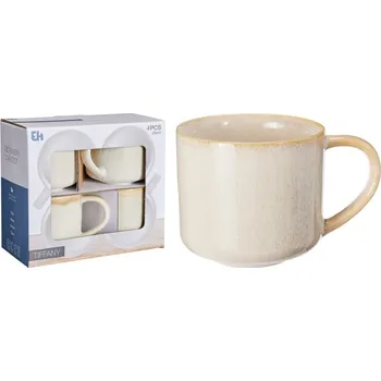 Sklenice EXCELLENT HOUSEWARE Sada hrnků 4 ks 332 ml béžová KO-Q07000010