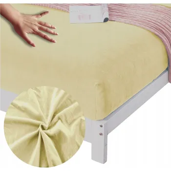 Prostěradlo PROSTĚRADLO měkké PLYŠOVÉ mikrovlákno 90x200 +28cm s gumou MEDVÍDEK ŽLUTÉ