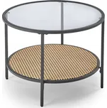 Konferenční stolek Intesi kulatý 60 x 60 x 45 cm černý, béžové odstíny