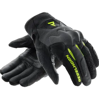 Moto rukavice Rukavice na motorku Rebelhorn Core černo-šedo-fluo žluté