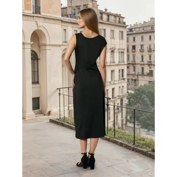 Dámské šaty Sinsay - Midi šaty s asymetrickým výstřihem - černá - 140GY-99X - 140GY-99X-XL