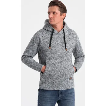 Pánská mikina Pánská nepropínací klokaní mikina s kapucí - šedá melanž V1 B1675 - S