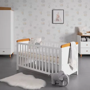 Dětsný nábytek Postýlka s příčkami LOU bílá, bílá, barvy borovice, 144 cm, 75 cm