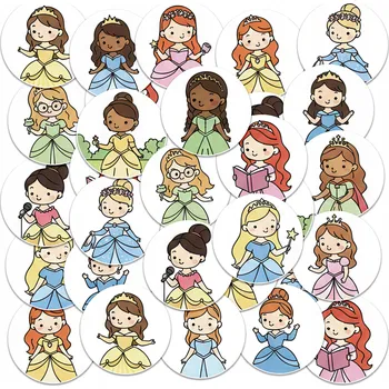 samolepka Samolepky na sešit, 23 ks - KOLEČKA - Princezna, pohádka, zámek