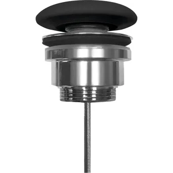 Sifon Kerasan Umyvadlová výpust 5/4“, click-clack, velká zátka, 5-65mm, keramika, černá mat, 923331