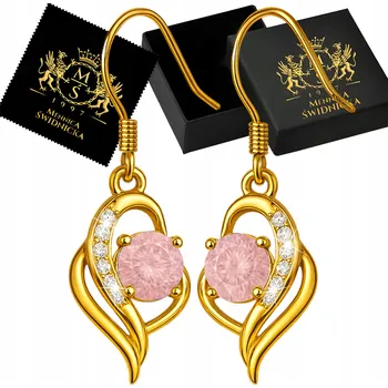 Náušnice Zlaté Dlouhé Náušnice Stříbro 925 Dárek Zirkony