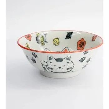 Japonská miska na ramen Kawaii Cat Neko 21x8 cm